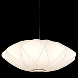 Telbix Aragon Nickel And White Cocoon Polyresin Pendant Light | Large