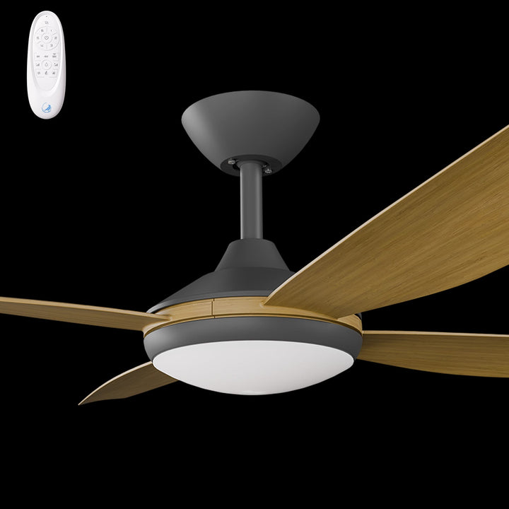 Calibo Vanga 52" DC Smart Ceiling Fan with LED Light and Remote Control | Black and Teak