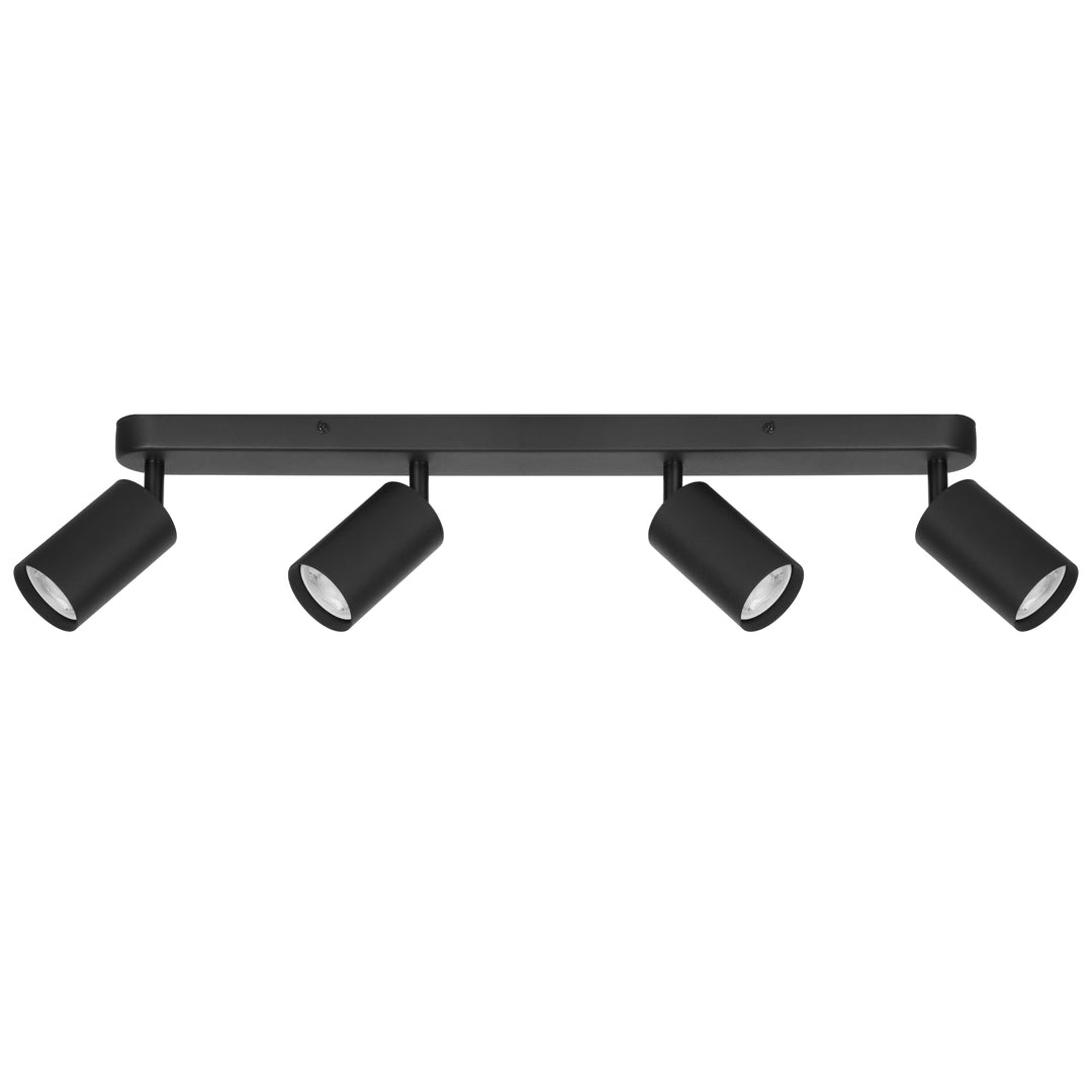 Telbix Picard 4 Light Minimalist Bar Spotlight with Rotatable Heads | Black