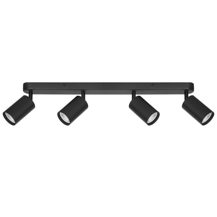Telbix Picard 4 Light Minimalist Bar Spotlight with Rotatable Heads | Black