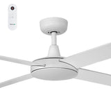 White Fanco Eco Silent DC Ceiling Fan No Light with Remote | 48"