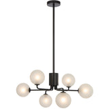 Telbix Black Felton 6 Light Pendant | Frost Tear