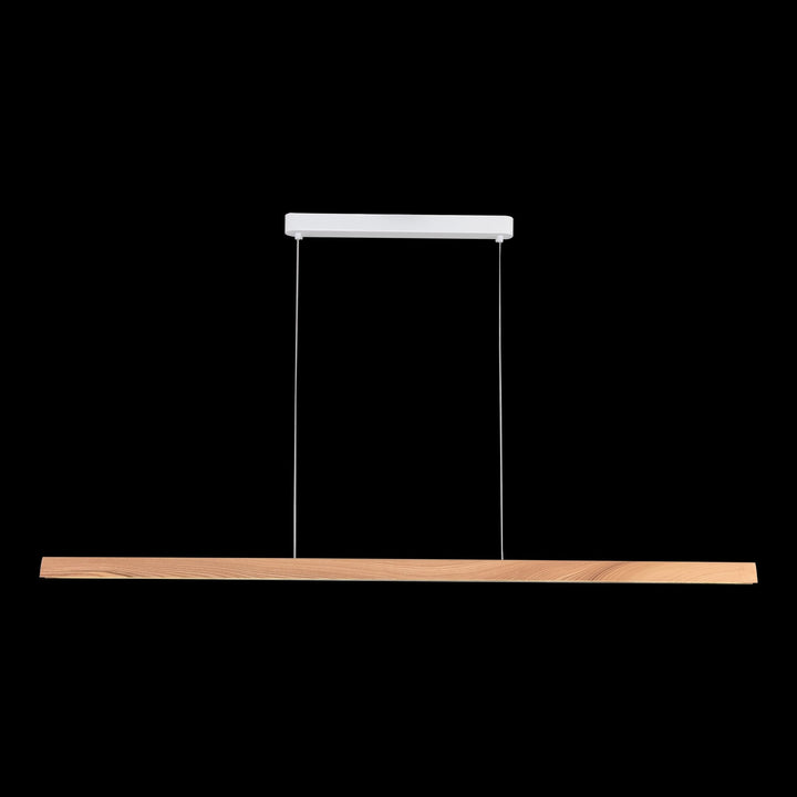 Calibo Avocent 2000mm Slim Timber Triangular Edge LED Linear Pendant | Ash with White