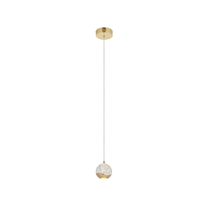 Telbix Segovia 1 Light LED Pendant | Gold