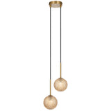 Telbix Gaston Antique Gold 2 Light Pendant Light | Amber Tear