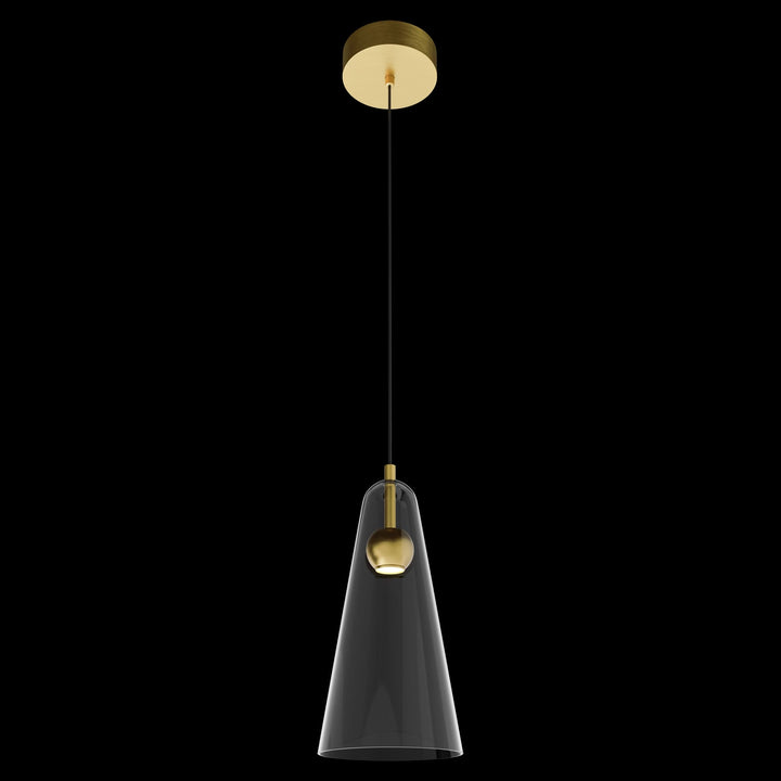 Calibo Skua Artisan Glass Tricolour LED Pendant | Brushed Brass