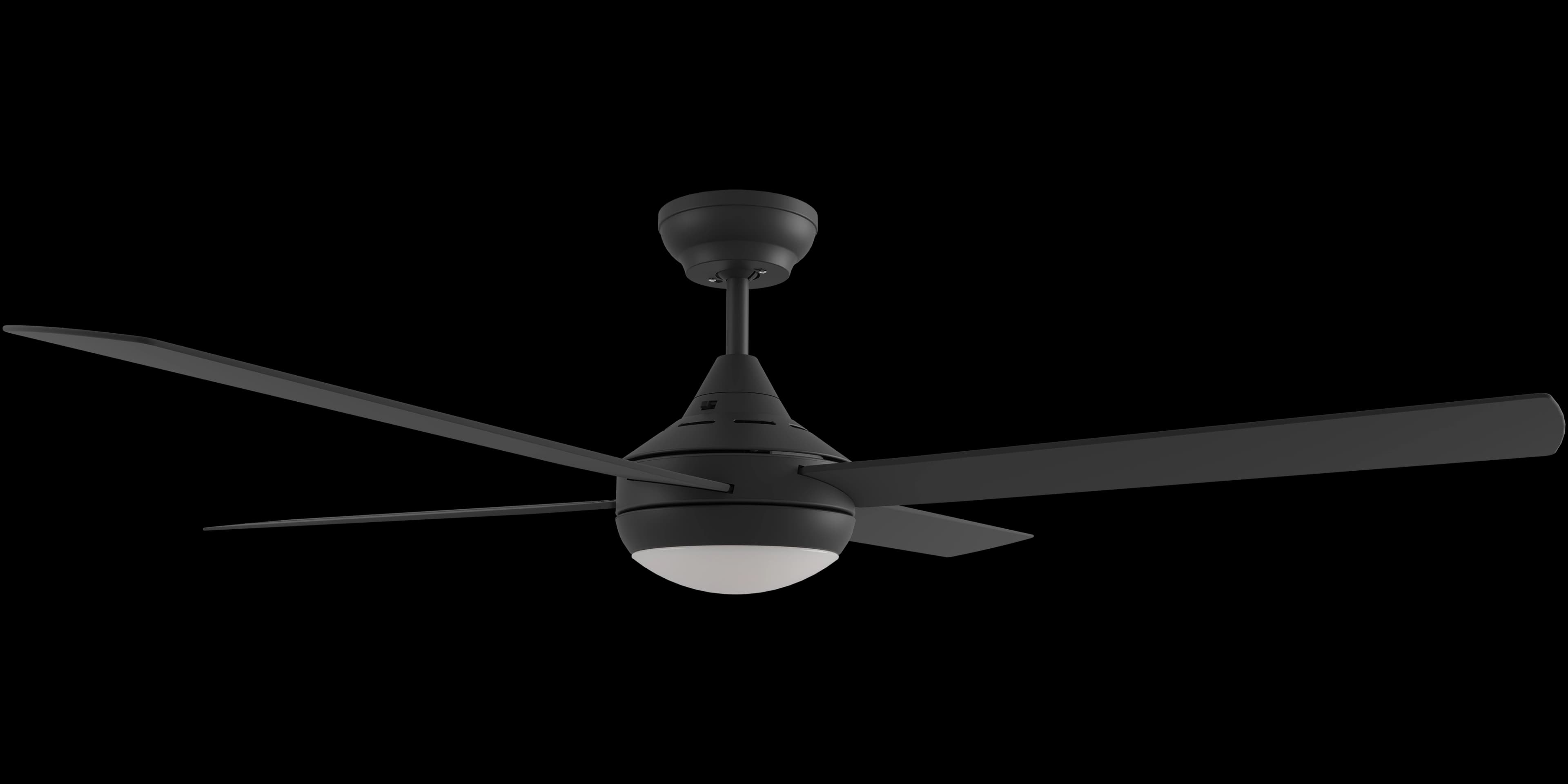 Calibo Kestrel 48" (1220mm) Indoor/Outdoor DC Ceiling Fan with 18W CCT LED Light & Remote | Black