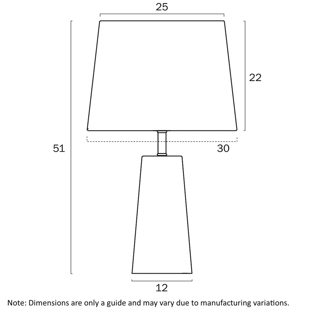 Telbix Fusell 1 Light Table Lamp (E27) | White