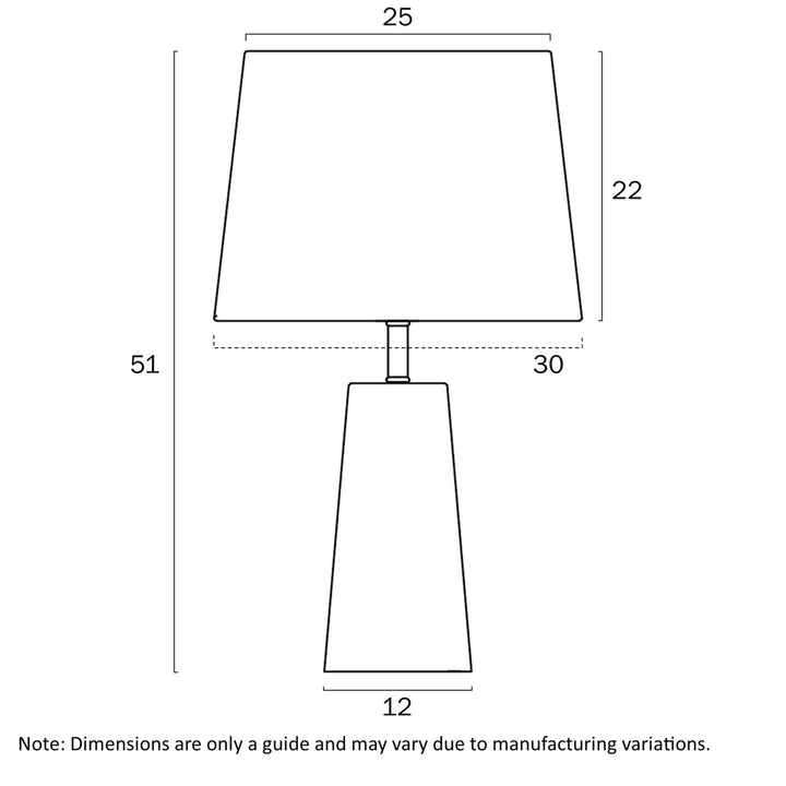 Telbix Fusell 1 Light Table Lamp (E27) | White