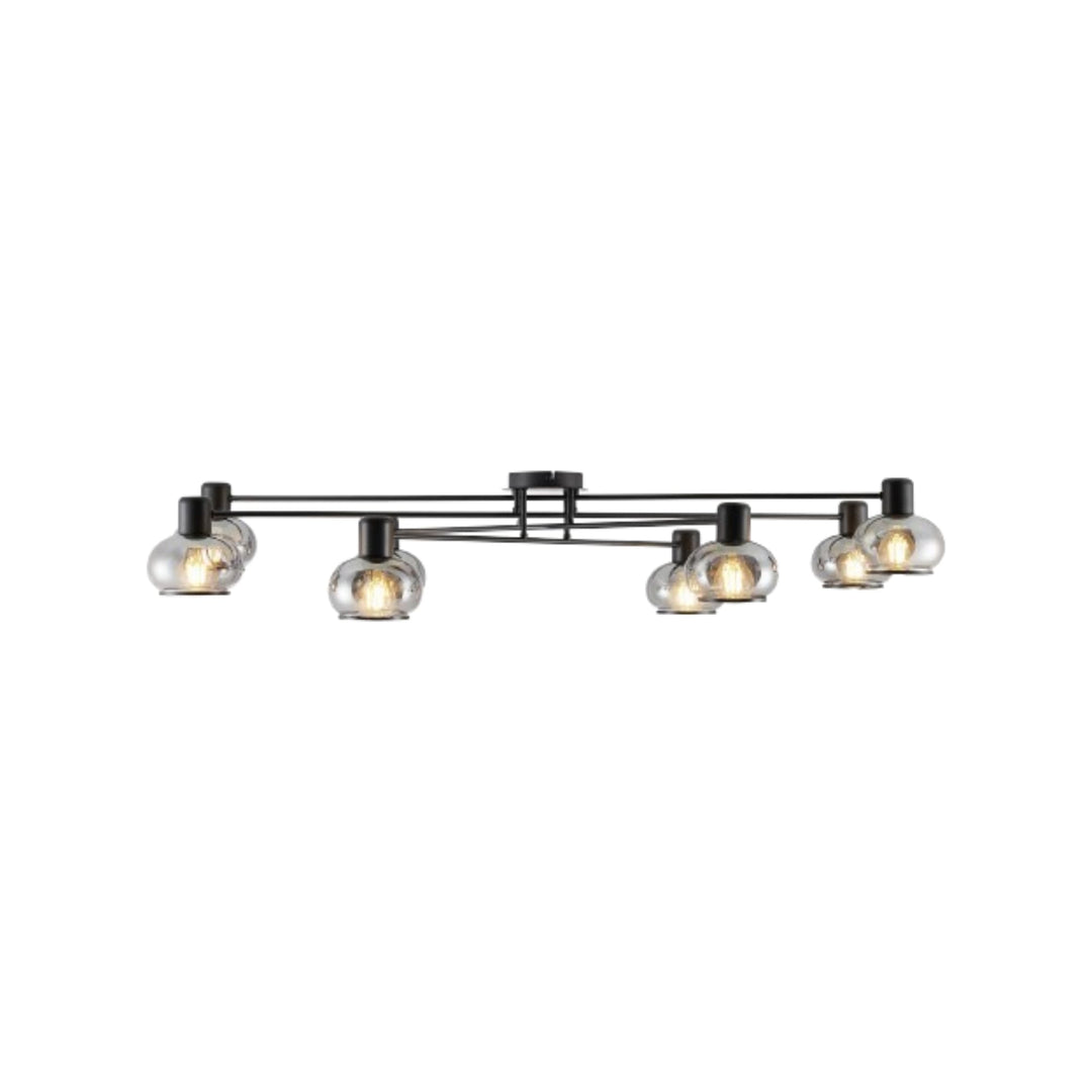 Telbix Marbell 8 Light Close to Ceiling Light | Black