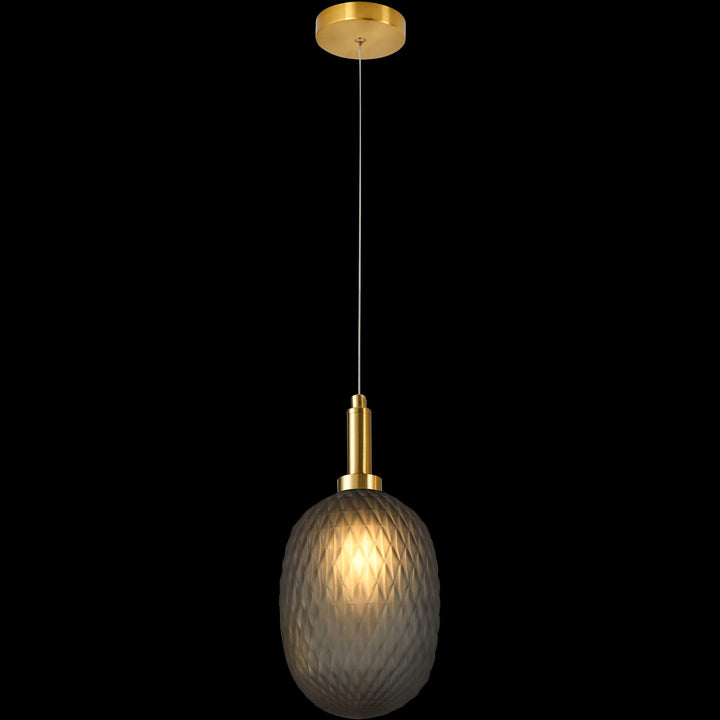 Calibo Lark Diamond Pattern 150mm Glass Pendant | Smoke