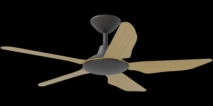 Calibo Storm 42" (1070mm) 5 Blade Indoor/Outdoor DC Ceiling Fan & Remote | Black & Bamboo