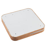 Telbix Lyric Tricolour LED Square Oyster Light with Wood Accent | Medium