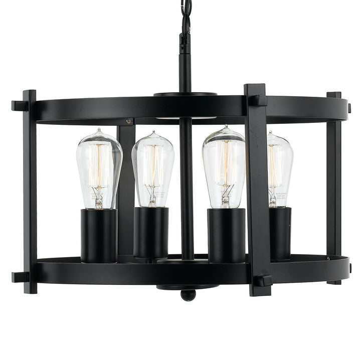 Telbix Finley Small Industrial Chain Pendant Light | Matte Black