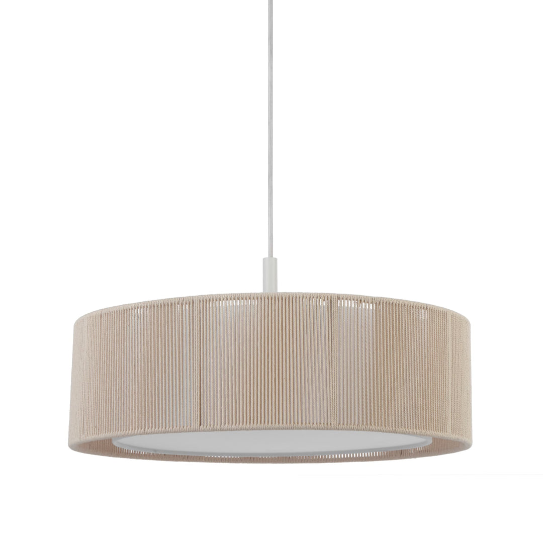 Telbix Cusco Scandinavian Pendant with Soft Woven Fabric Shade | Medium