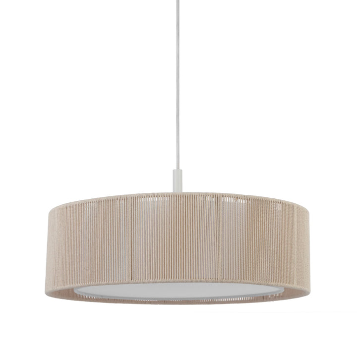 Telbix Cusco Scandinavian Pendant with Soft Woven Fabric Shade | Medium