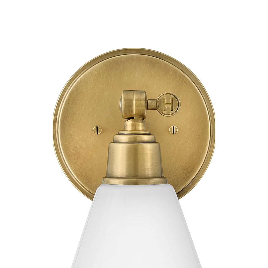 Hinkley Arti Medium Adjustable Wall Sconce w/Opal Glass | Heritage Brass