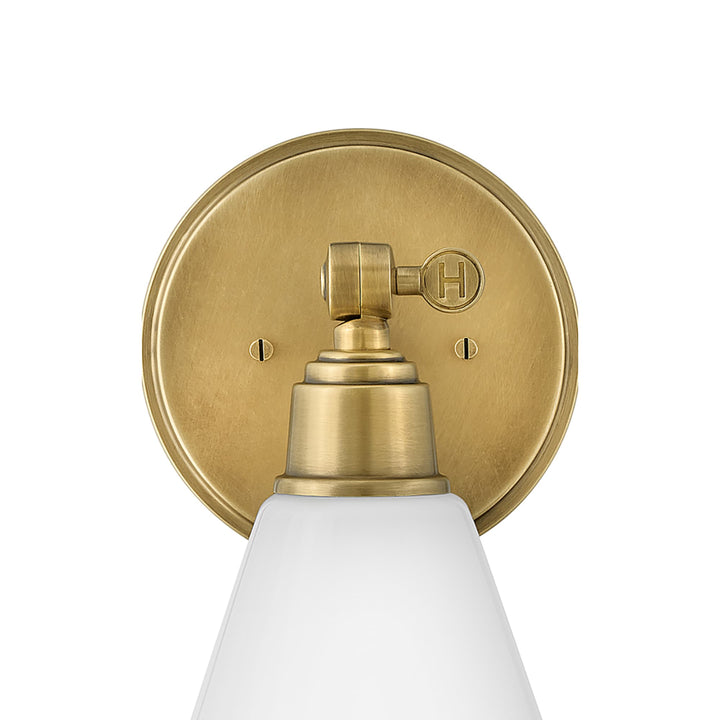 Hinkley Arti Medium Adjustable Wall Sconce w/Opal Glass | Heritage Brass