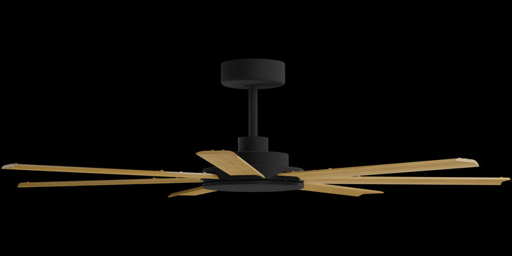 Calibo Alula 60" (1524mm) 7 Blade Indoor/Outdoor DC Ceiling Fan & Remote | Black & Teak