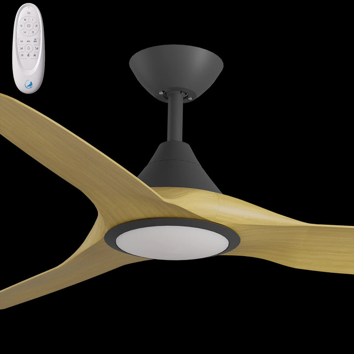 Calibo Smart CloudFan 48"(1220mm) ABS DC Ceiling Fan with 20W CCT LED Light and Remote | Black & Bamboo