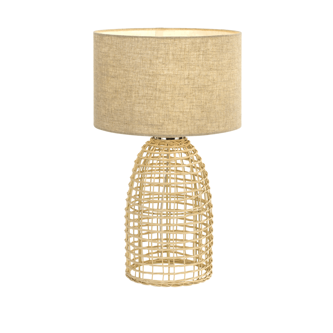 Telbix Small Bayz Rattan Edison Screw (E27) Table Lamp | Sand
