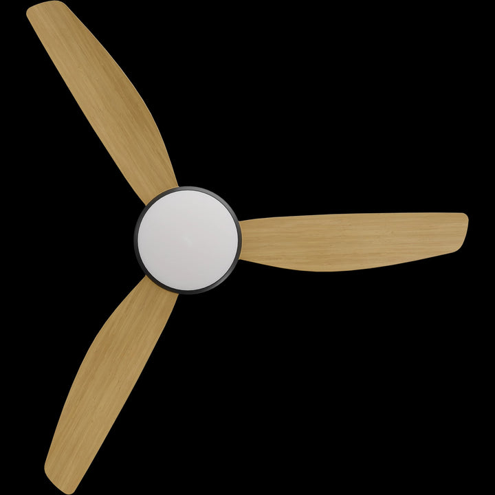 Calibo Condor 52" DC Smart Ceiling Fan with LED Light and Remote Control | Black and Bamboo