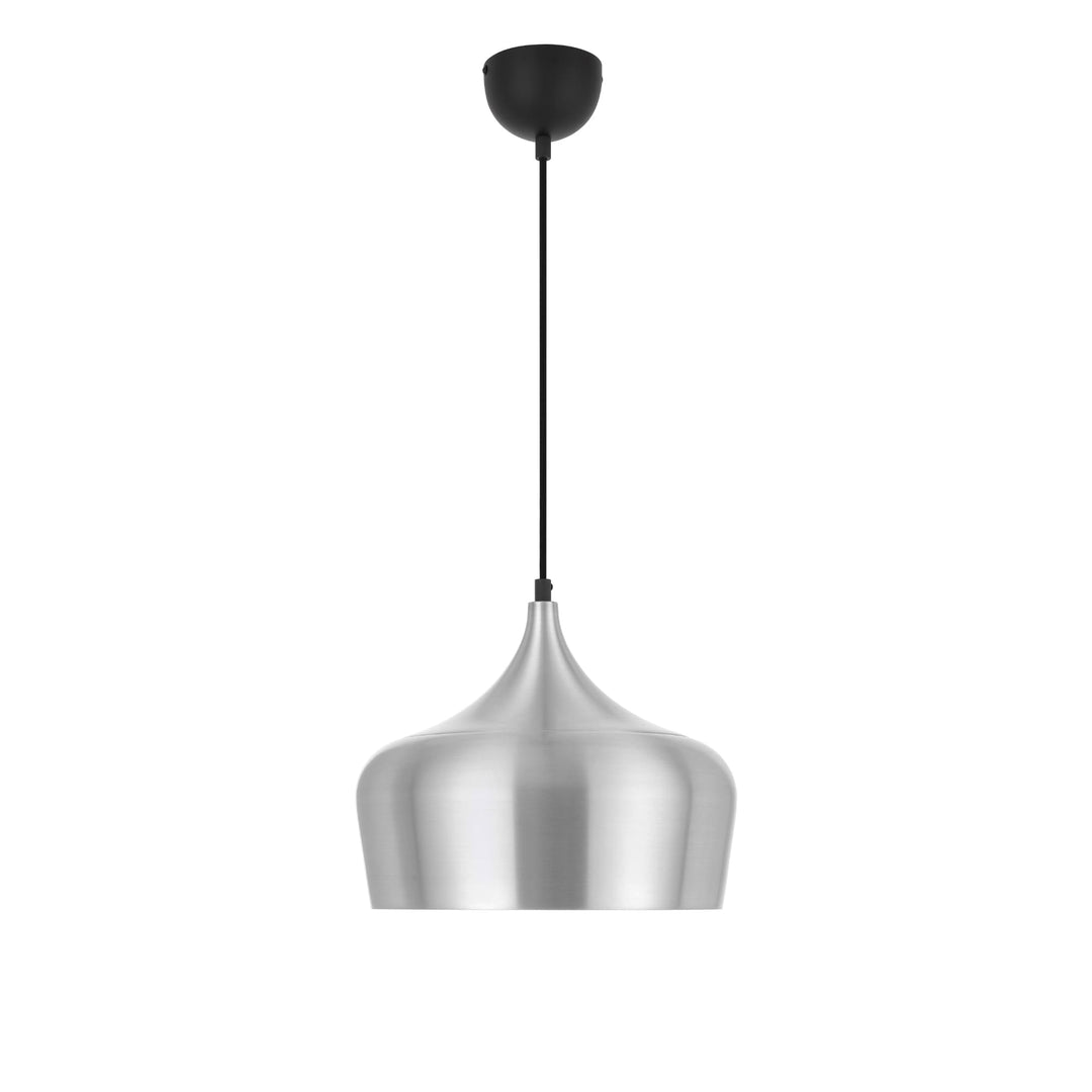 Telbix Polk Brushed Aluminium Shade Pendant Light (E27) | Medium