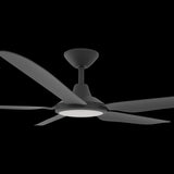Calibo Storm 56" (1430mm) 5 Blade 18W Tricolour LED Light Indoor/Outdoor DC Ceiling Fan & Remote | Matte Black