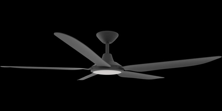 Calibo Storm 56" (1430mm) 5 Blade 18W Tricolour LED Light Indoor/Outdoor DC Ceiling Fan & Remote | Matte Black