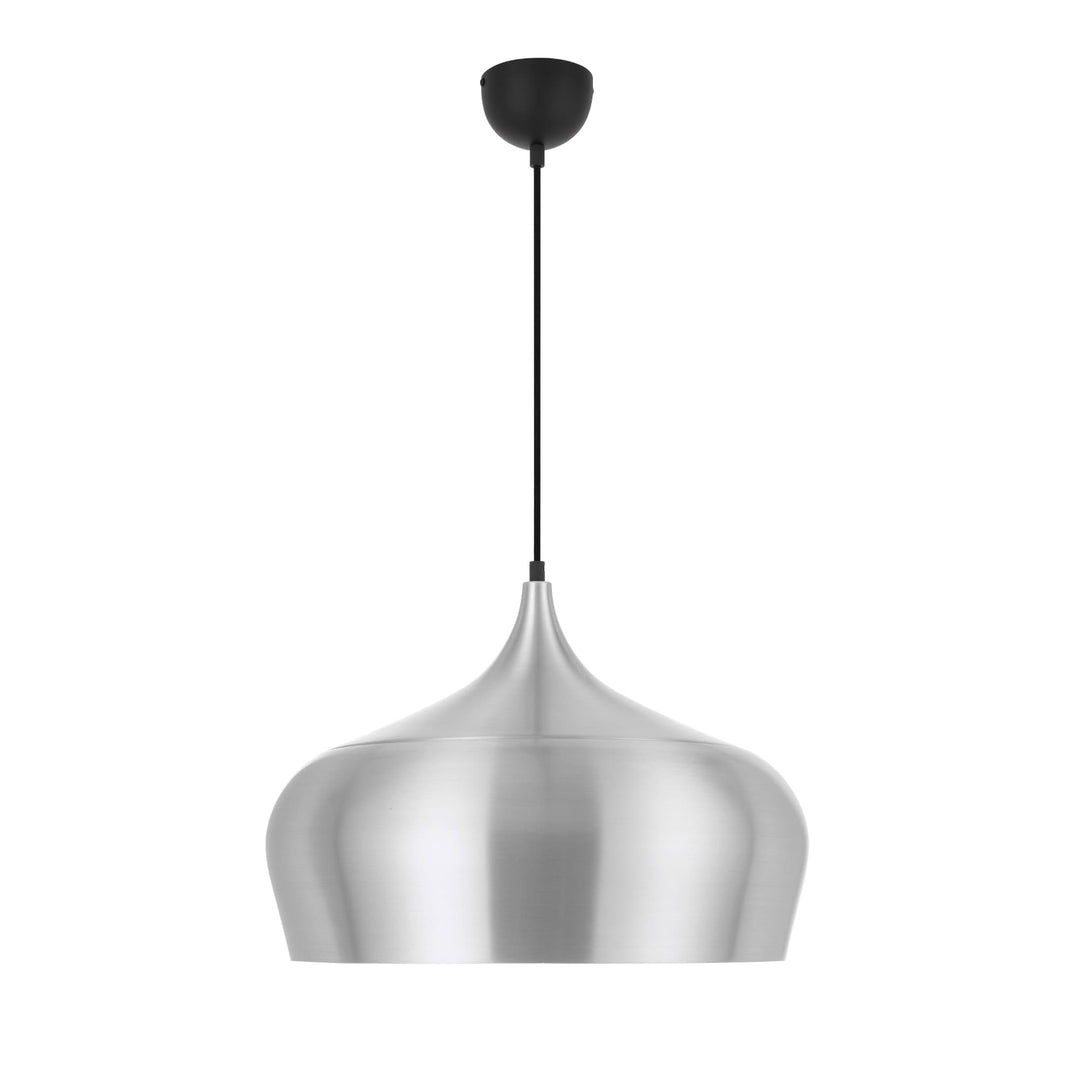 Telbix Polk Brushed Aluminium Shade Pendant Light (E27) | Large