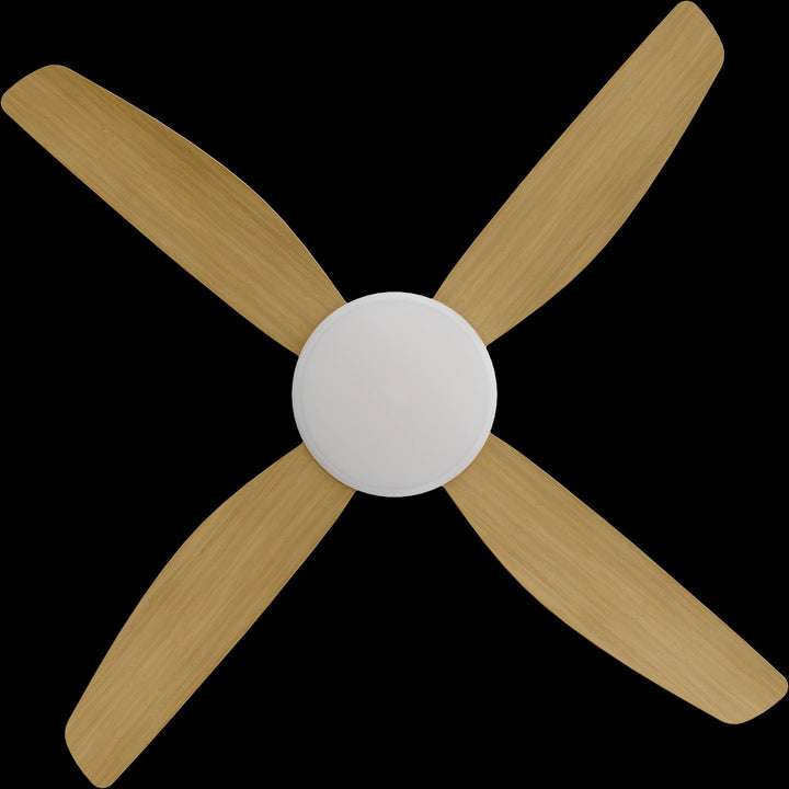 Calibo Vanga 48" DC Smart Ceiling Fan with LED Light and Remote Control | White and Bamboo