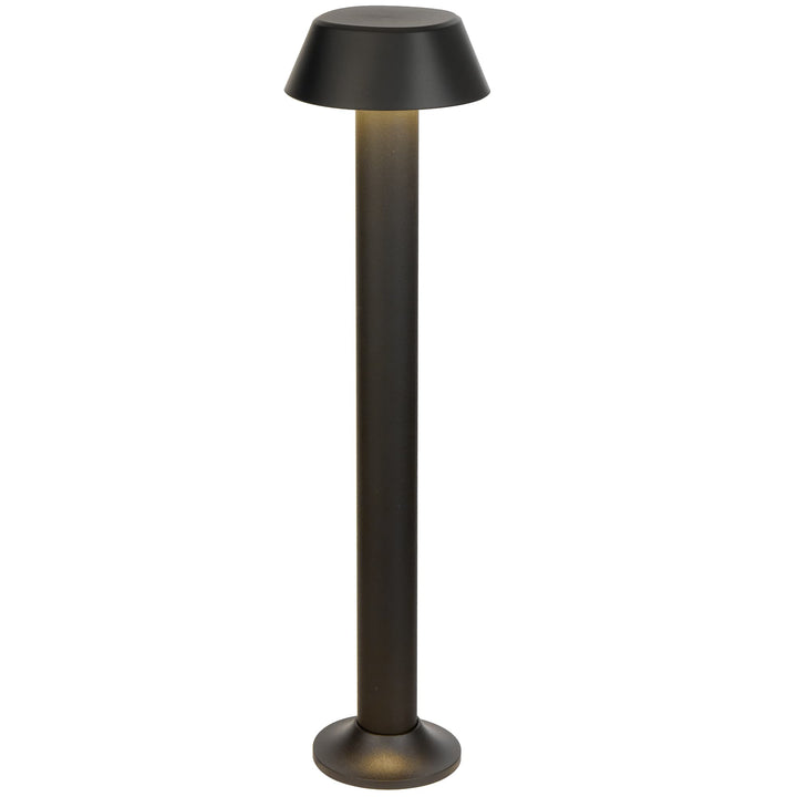 Telbix Pyrus Minimalist Black LED Outdoor Bollard Light in Refined Sand Finish | Black