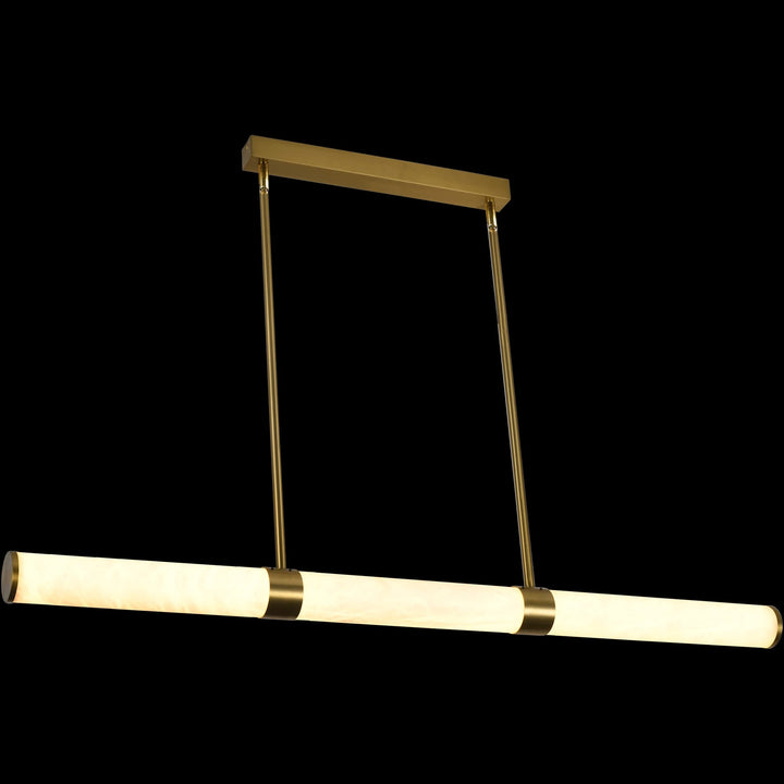 Calibo Bower Modern Alabaster Stone 1232mm Linear Pendant Light | Brass