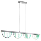 Telbix Luxia LED Linear Pendant with Cascading Crystals and RGB Colour Effects | Large