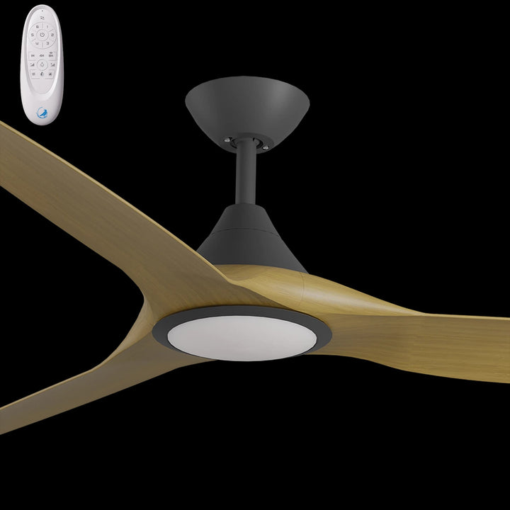 Calibo Smart CloudFan 60" (1520mm) ABS DC Ceiling Fan with 20W CCT LED Light and Remote | Black & Teak