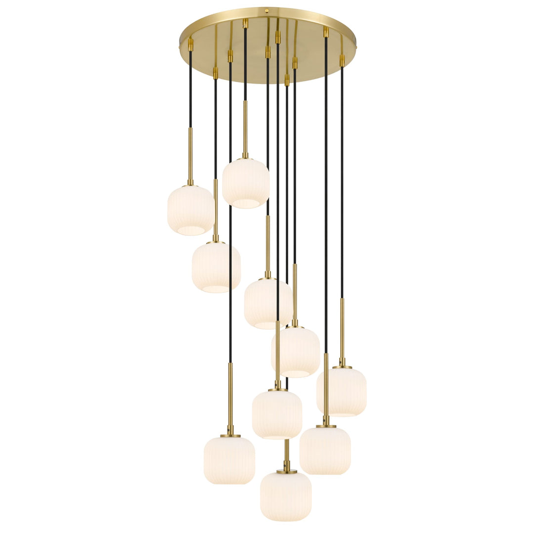 Telbix Bobo 10 Light Glass Pendant | Antique Gold