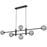 Telbix Black Tyson 6 Light Pendant | Smoke