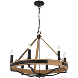 Telbix Darien 6 Light Pendant | Ash Wood
