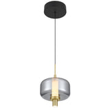 Telbix Volen 1 Light LED Pendant | Black and Smoke