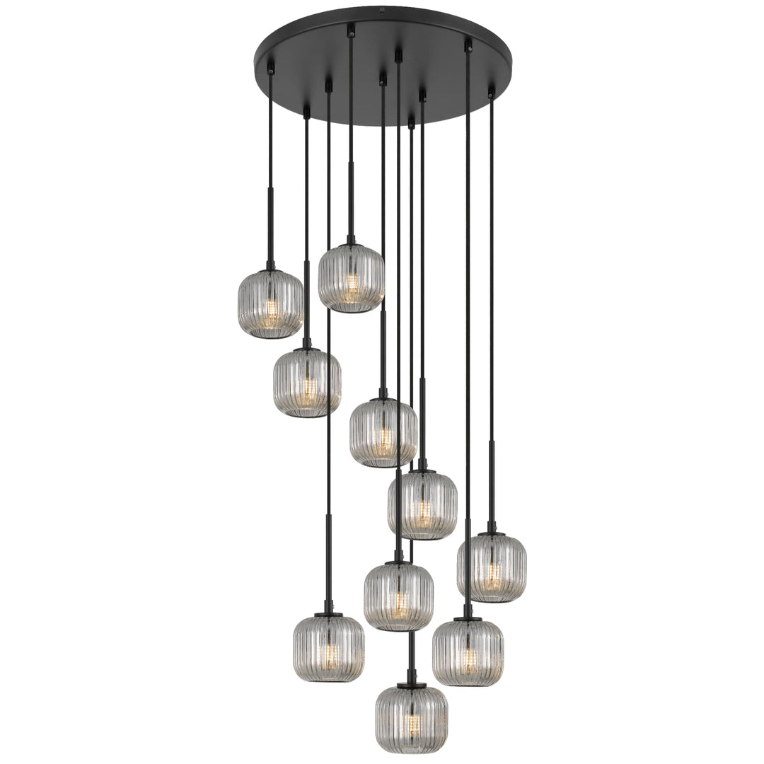 Telbix Bobo 10 Light Glass Pendant | Black