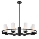 Telbix Black Eamon Round Pendant Light (E14) | 8 Light