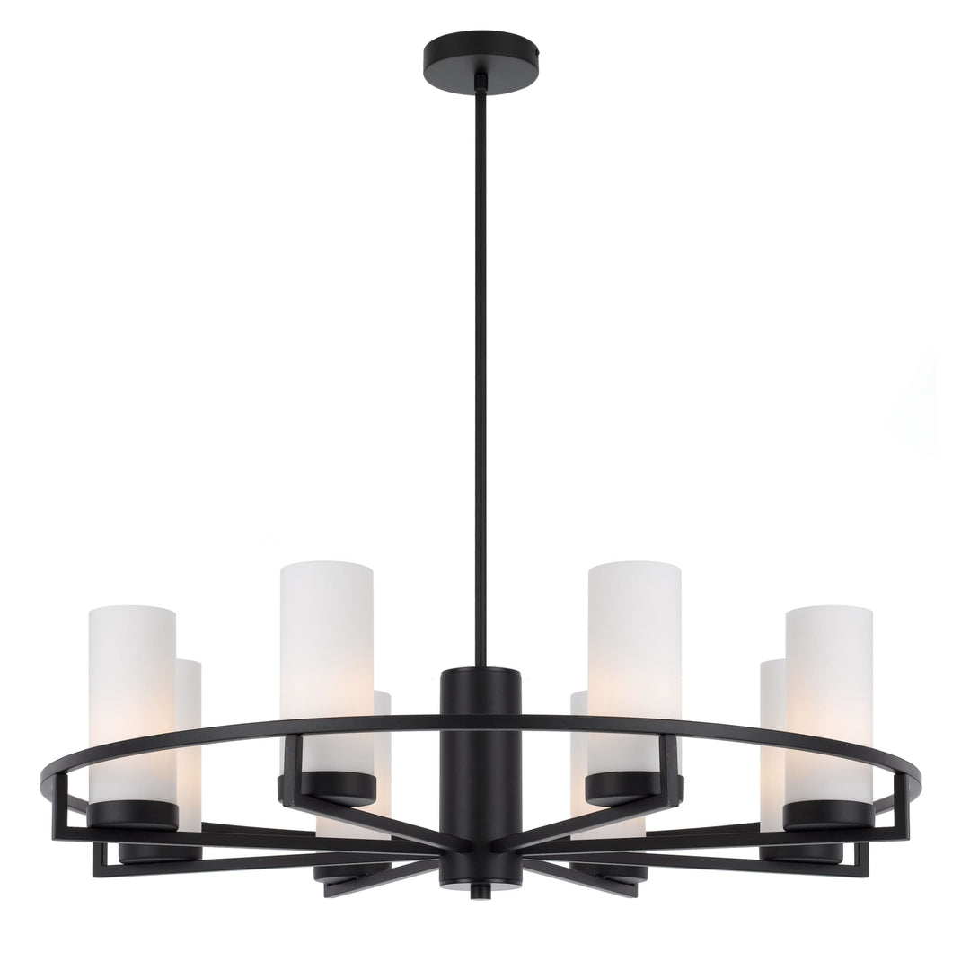 Telbix Black Eamon Round Pendant Light (E14) | 8 Light