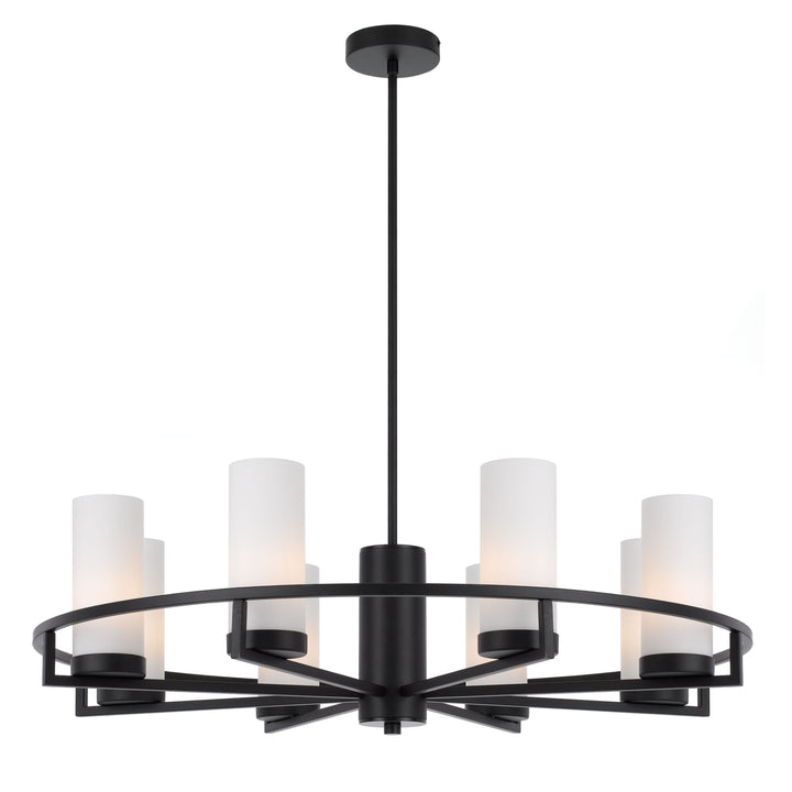 Telbix Black Eamon Round Pendant Light (E14) | 8 Light