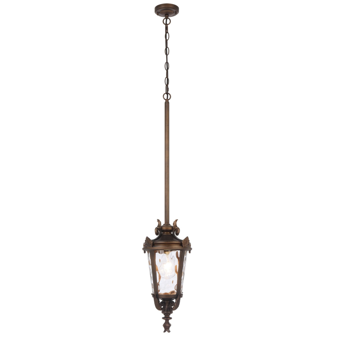 Telbix Pedral Large Outdoor Lantern Pendant with Textured Glass and Multiple Suspension | Bronze