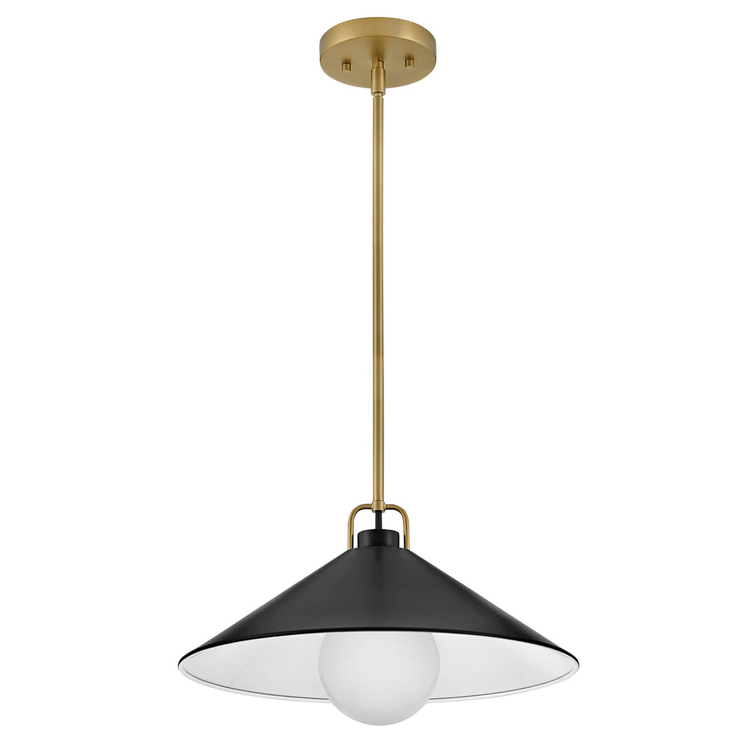 Hinkley Milo 1 Light Pendant by Lark | Lacquered Brass & Black