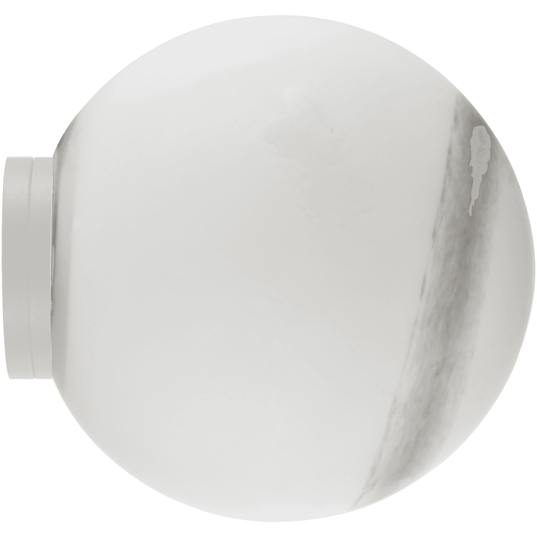 Calibo Crest Alabaster Glass 120mm Orb Wall Light | White