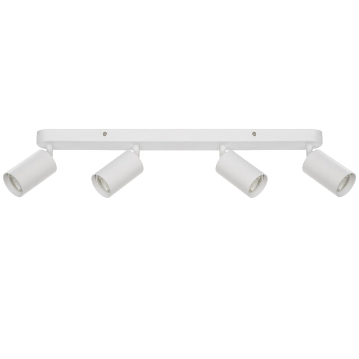 Telbix Picard 4 Light Minimalist Bar Spotlight with Rotatable Heads | White