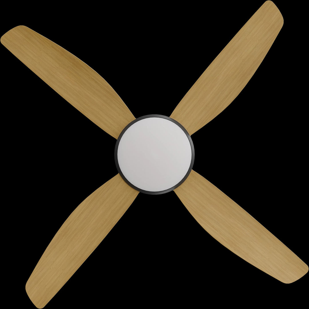 Calibo Vanga 48" DC Smart Ceiling Fan with LED Light and Remote Control | Black and Bamboo