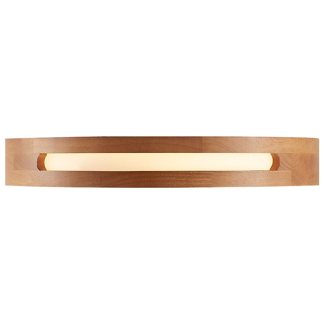 Telbix Thalia Tricolour LED Round Oyster Light with Wood Accent | Large
