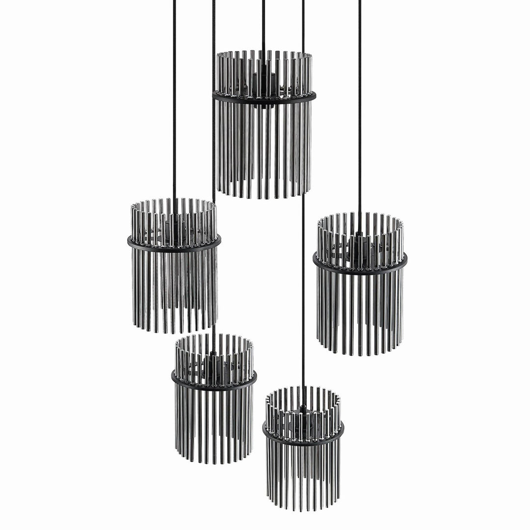 Telbix Quilo 5 Light Pendant | Black